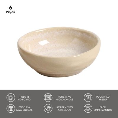 Conjunto de Ramequim Porto Brasil Orgânico Latte com 6 Peças 70 ml Bege