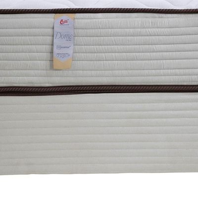 Cama Box Solteiro Castor Dome One Revestida em Tecido Suede + Colchão com Molejo Tecnopedic e Revestimento em Malha 27x88x188cm Bege