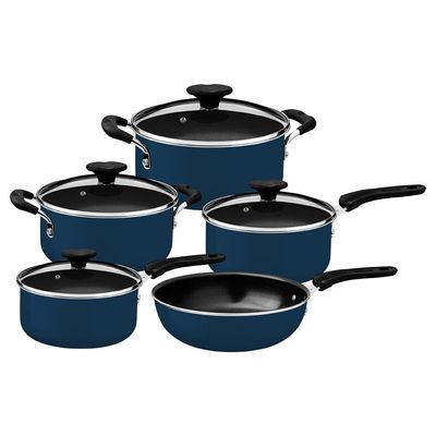 Conjunto de Panelas 5 Peças Tramontina Tunis Antiaderente com Revestimento Cerâmico e Fundo de Indução Azul