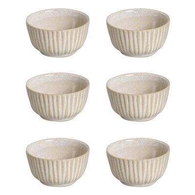 Conjunto de Ramequim Porto Brasil Linhas Latte com 6 Peças 170 ml Bege
