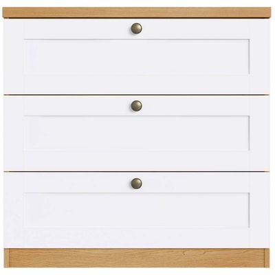 Cômoda Genialflex Infinity com 3 Gavetas e 79 cm de Largura Savana com Branco