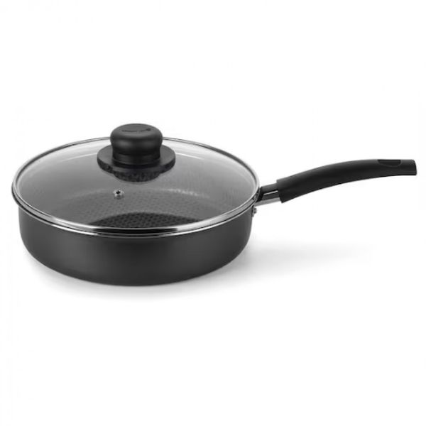 Frigideira Alta Multiflon Gourmet Com Antiaderente Ultra 7 Com Tampa 24 cm Preto