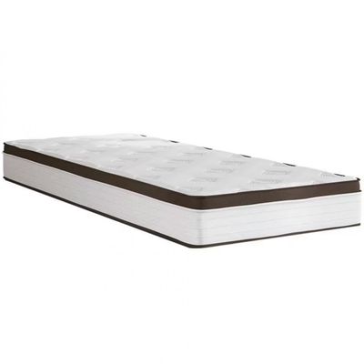 Cama Box de Solteiro Portobel Noah Ortopédico com Molas Ensacadas, EPS e Revestimento em Poliéster 70x88x188cm Branco com Marrom