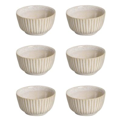 Conjunto de Ramequim Porto Brasil Linhas Latte com 6 Peças 170 ml Bege