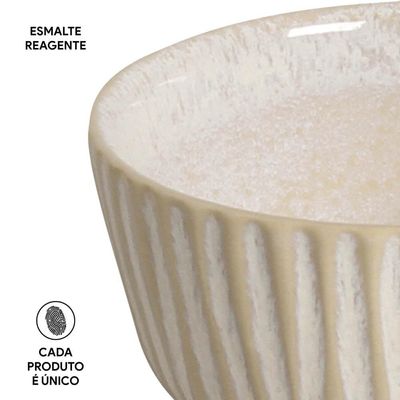 Conjunto de Ramequim Porto Brasil Linhas Latte com 6 Peças 170 ml Bege
