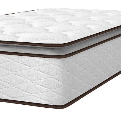 Cama Box de Solteiro Umaflex New Itália com Molas Ensacadas e Pillow Top D26 - 63x88x188cm Branco com Marrom