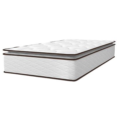Cama Box de Solteiro Umaflex New Itália com Molas Ensacadas e Pillow Top D26 - 63x88x188cm Branco com Marrom