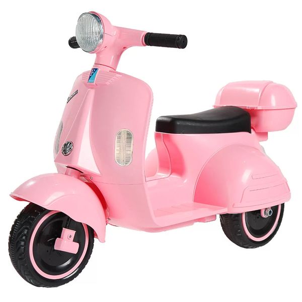 Moto Elétrica Scooter Unitoys Rosa com 6 Velocidades