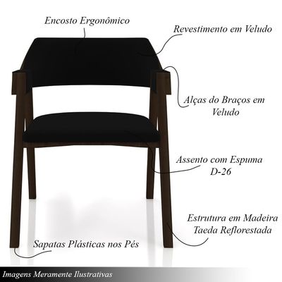 Conjunto Mesa de Jogos Carteado Bellagio Tampo Reversível e 6 Cadeiras Madeira Poker Base Estrela Veludo Preto/Capuccino G42 - Gran Belo