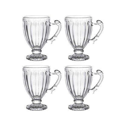 Jogo 4 Xícaras Para Café De Cristal Transparente Imperial 100ml Lyor