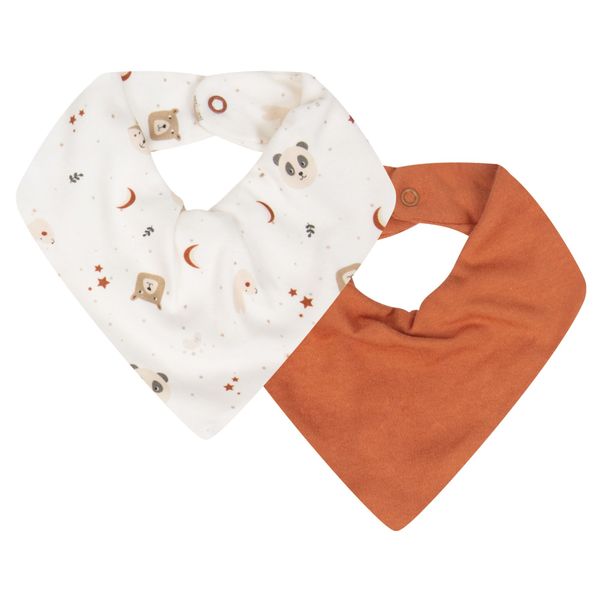 Kit Com 2 Babadores Bebê Bandana Minimalista Terracota - Hug