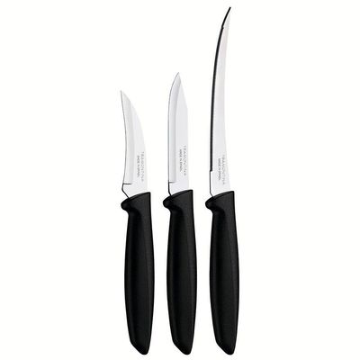 Conjunto de Facas Tramontina Plenus em Aço Inox e Polipropileno 3 Peças Preto e Inox