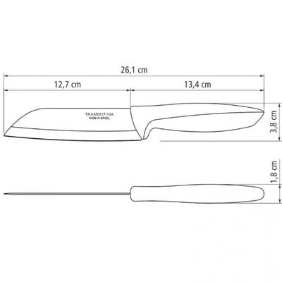 Faca 5 Santoku Tramontina Plenus em Aço Inox Preto