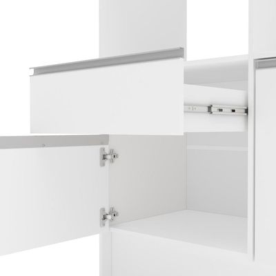 Cozinha Compacta Politorno Mov Evora MDP com 6 portas, 1 Gaveta e 1 Prateleira - 182cm de largura Branco