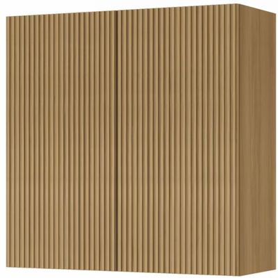 Armário Aéreo Nesher Rainha em MDF 15mm com 2 Portas e 1 Prateleira - 80cm de largura Nature