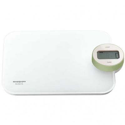 Balança Eletrônica para Cozinha Ghidini Vera Branco com Verde
