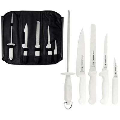 Conjunto de Facas Tramontina Profissional em Aço Inox - 6 Peças Branco