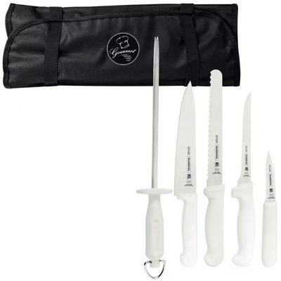 Conjunto de Facas Tramontina Profissional em Aço Inox - 6 Peças Branco