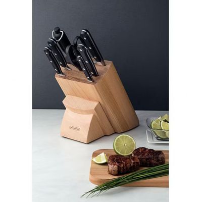 Conjunto de Facas Tramontina Century com Cepo de Madeira - 8 Peças Preto com Inox