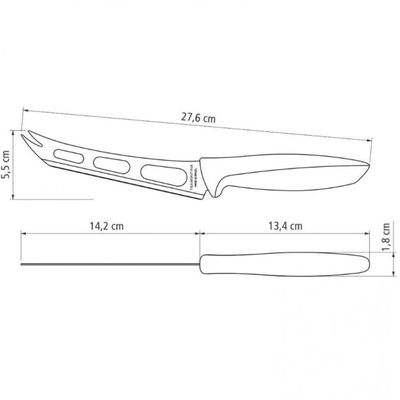Faca 6 para Queijo Tramontina Plenus em Aço Inox Off White