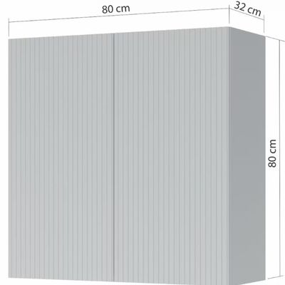 Armário Aéreo Nesher Rainha em MDF 15mm com 2 Portas e 1 Prateleira - 80cm de largura Branco