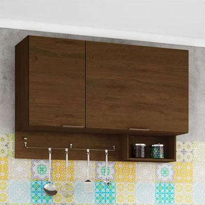 Cozinha Completa Rubi 9 Portas 3 Gavetas 5 Prateleiras Bartira Grapia com Platinum