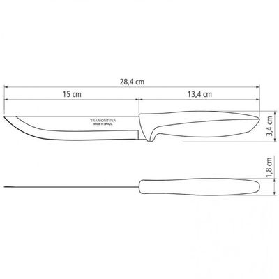 Faca 6 para Cozinha Tramontina Plenus em Aço Inox Cinza