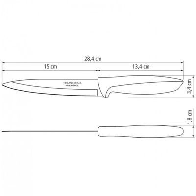 Faca 6 Utility Tramontina Plenus em Aço Inox Off White