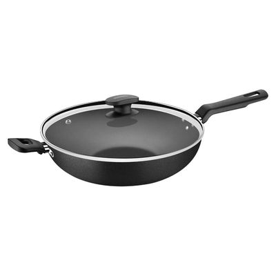 Wok Tramontina Loreto em Alumínio com Revestimento Interno Antiaderente Starflon Max com Tampa de Vidro 28 cm 3,3 L
