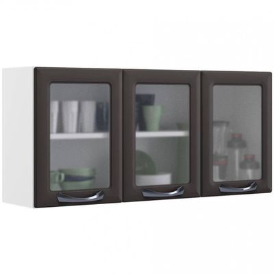 Cozinha Compacta New Premium com 12 Portas, 2 Gavetas e 10 Prateleiras - 280cm de Largura Itatiaia Branco com Grafite