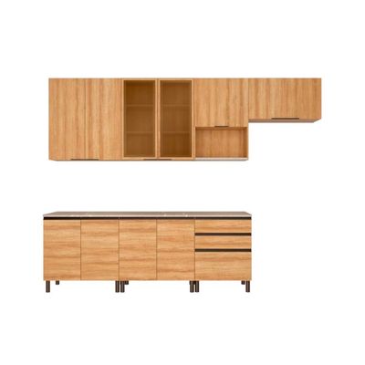 Cozinha Cristal 10 Portas 3 Gavetas MDP 15 mm Bartira Lâmina Mel
