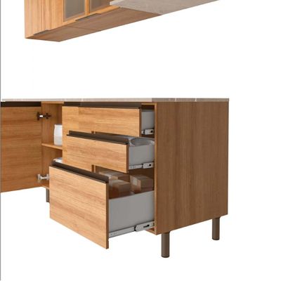 Cozinha Cristal 10 Portas 3 Gavetas MDP 15 mm Bartira Lâmina Mel
