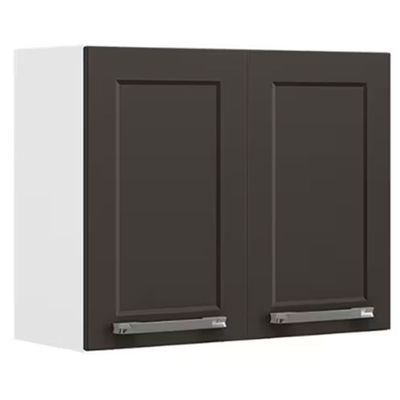 Armário Aéreo Duplo Itatiaia Florença com 2 Portas e 2 Prateleiras - 70cm de largura Branco com Grafite