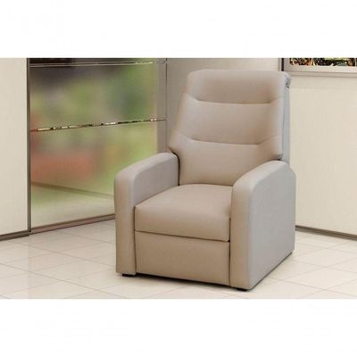 Poltrona Do Papai Reclinável Classic Bege Corino
