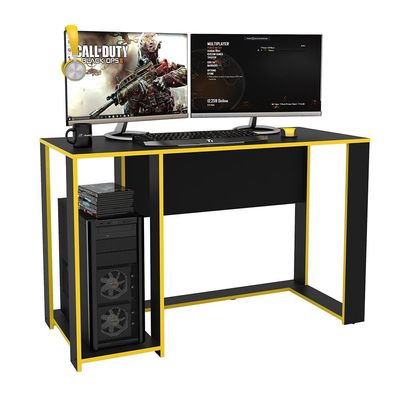 Mesa para Computador Gamer Politorno Singapura 1 Nicho Preto com Amarelo