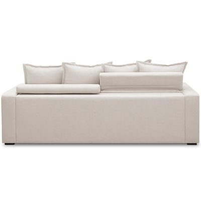 Sofá Retrátil Reclinável Para Sala de Estar Living 195cm Vêneto F04 Bouclê Cru - Lyam Decor