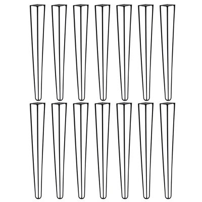 Kit 14 Pés de Metal 60 CM Hairpin Legs Mesa de Canto Aparador Preto G41