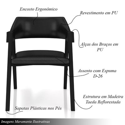 Conjunto Mesa de Jogos Carteado Bellagio Tampo Reversível e 6 Cadeiras Madeira Poker Base Cone PU Preto/Preto G42 - Gran Belo