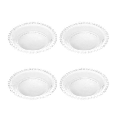 Jogo C-4 Pratos Cristal Transparente Pearl Wolff 14cm