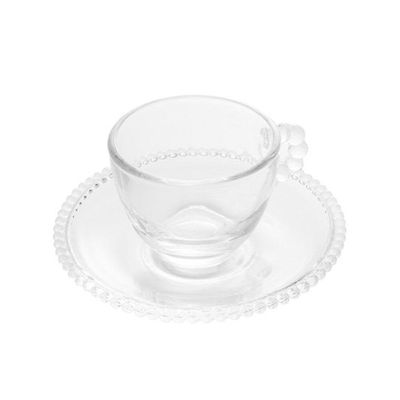 Jogo 4 Xícaras De Café Com Pires Cristal Pearl Wolff 90ml
