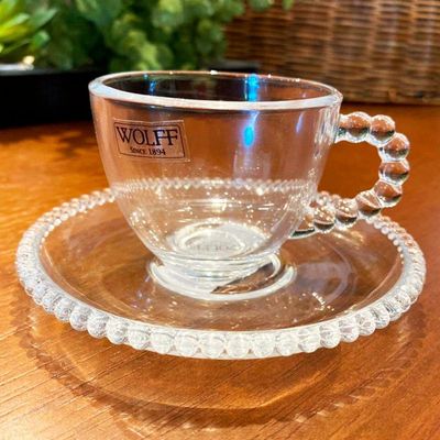 Jogo 4 Xícaras De Café Com Pires Cristal Pearl Wolff 90ml