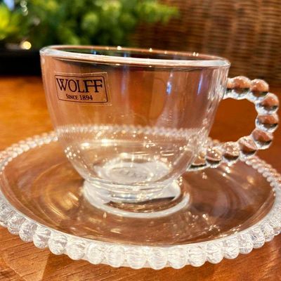 Jogo 4 Xícaras De Café Com Pires Cristal Pearl Wolff 90ml