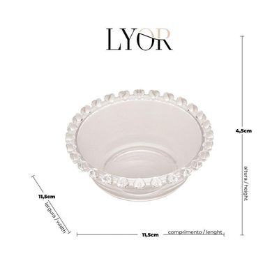 Bowl Raso Cristal Transparente Coração Lyor 11,5×4,5cm
