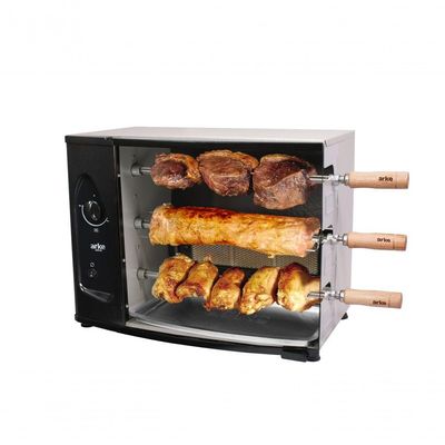 Churrasqueira Assador 3 Espetos Rotativa 56 Cm Gás Gn Aço Carbono Infravermelho Agr3 Bivolt- Arke Bivolt