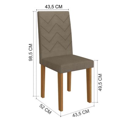 Conjunto Sala De Jantar Fidelitá Itália 170cm Com 6 Cadeiras Freijó/off-white Assento Cacau