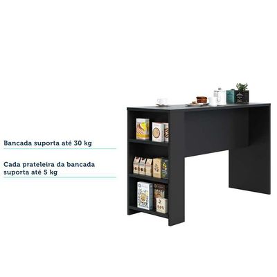 Bancada Mesa Gourmet Para Cozinha 150cm X 97cm Preto