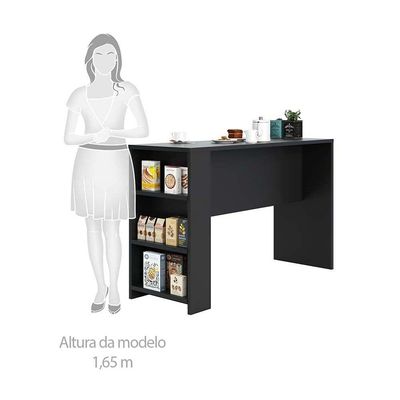 Bancada Mesa Gourmet Para Cozinha 150cm X 97cm Preto