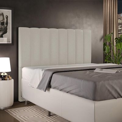 Cabeceira Cama Box Casal 140cm Dália W01 Bouclê Creme