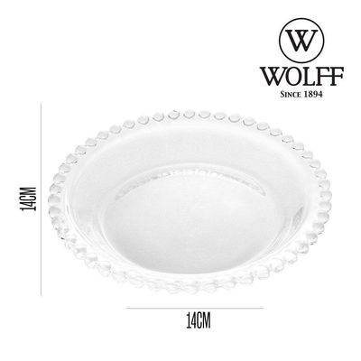 Jogo C-8 Pratos Cristal Transparente Pearl Wolff 14cm