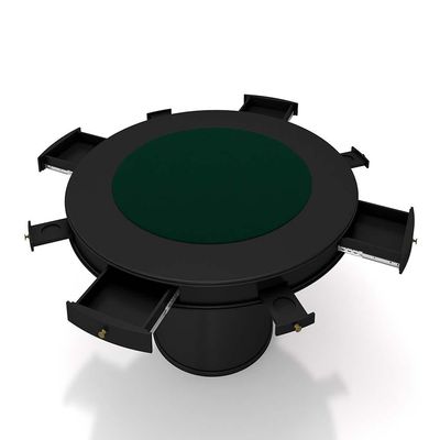 Conjunto Mesa de Jogos Carteado Bellagio Tampo Reversível e 4 Cadeiras Madeira Poker Base Cone PU Nude/Preto G42 - Gran Belo